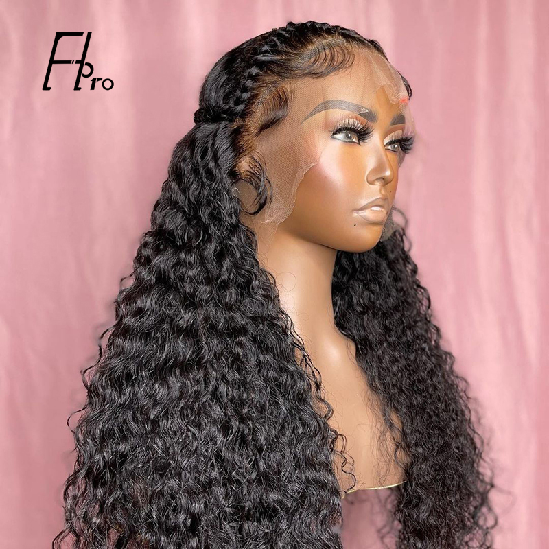 13x6 Front Lace Wig Deep Curly Natural Color Virgin Hair Wigs